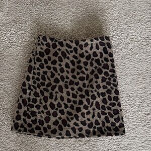Ann Taylor Leopard Print Wool Skirt